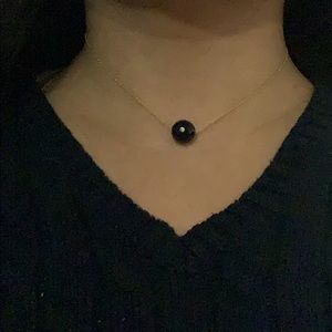 Simple black dainty ball necklace